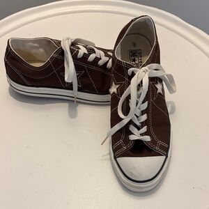 Converse Brown Ladies Sneakers with White Accents